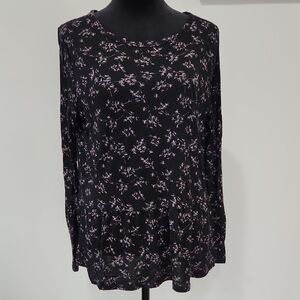Floral Black and Pink Women's Top